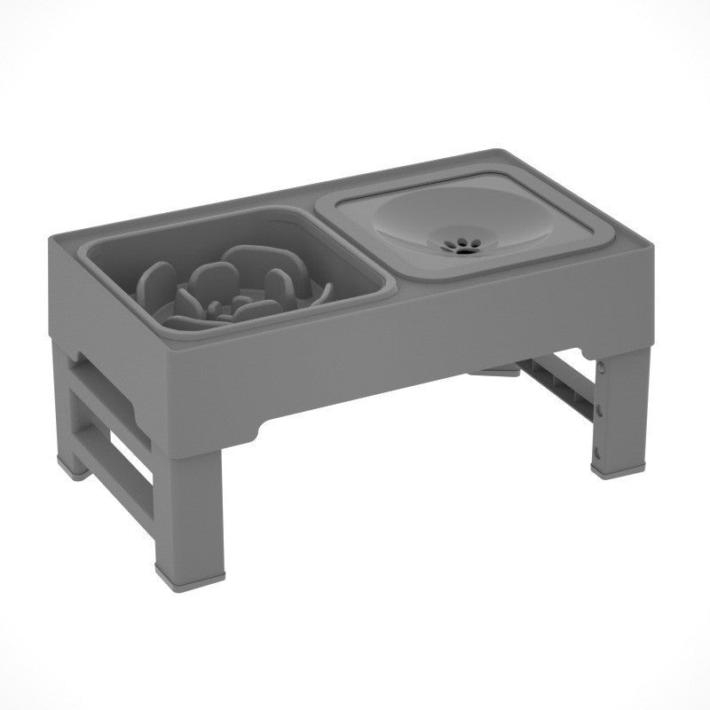 Pet Lifting Table Foldable Dog Drinking Bowl Adjustable Height Dog Bowl Stainless Steel Slow Food Double Bowl Pet Supplies