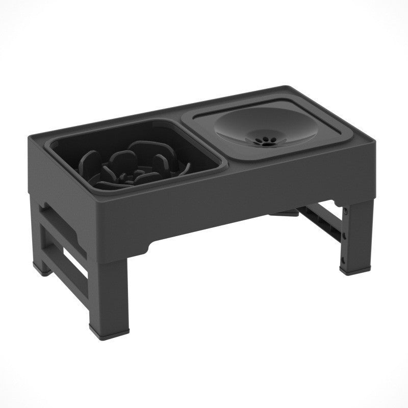 Pet Lifting Table Foldable Dog Drinking Bowl Adjustable Height Dog Bowl Stainless Steel Slow Food Double Bowl Pet Supplies